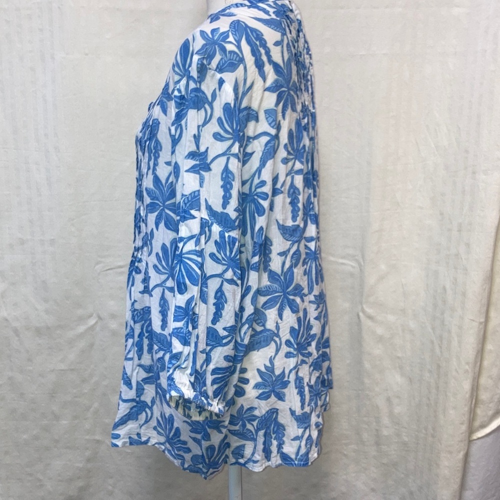 Elie Tahari Woman Floral Blue and White Tunic Plus size - Picture 2 of 7